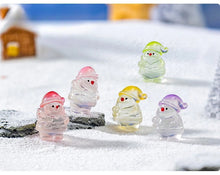 Load image into Gallery viewer, 30pcs Mini Santa Claus Figurines, Glow in Dark Luminous Resin Christmas Miniatures, Fairy Garden Decor, DIY Craft, Holiday Yard Decoration
