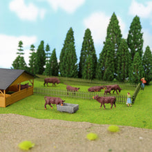 Load image into Gallery viewer, 36pcs Miniature Brown Cow Figures, HO Scale 1:87 Animals, Model Train Diorama Supplies