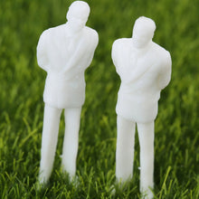 Load image into Gallery viewer, 100 pcs Miniature Standing Passenger Seated People 1:100 Unpainted Figure HO Scale Model Railway Scenery Layout Accessories Diorama Supplies