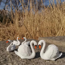 Load image into Gallery viewer, 5pcs Mini White Goose Swan Figurines, Resin Animal Miniatures for Fairy Garden, Dollhouse, Terrarium, Bonsai Decor & DIY Craft Supplies