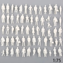 Load image into Gallery viewer, 50/100pcs 1:75 Unpainted Miniature People Figures for HO Diorama, Railway Layouts, Architectural Models, Sand Table Scene Crafts
