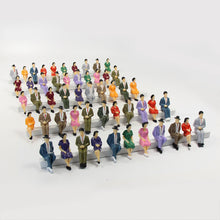 Load image into Gallery viewer, 48 pcs Miniature Seated Passenger Sitting People 1:30 Figure G Scale Model Train Railway Scene Landscape Accessories Diorama Supplies