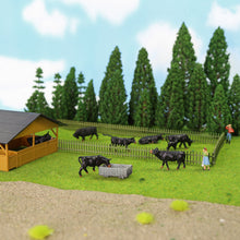 Load image into Gallery viewer, 36pcs Miniature Black Cow Figures HO Scale 1:87 Animals for Diorama Model Scenery
