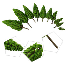 Load image into Gallery viewer, 10pcs Miniature Pine Trees – 1:100 Scale Model Train Layout, Fairy Garden