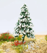 Load image into Gallery viewer, 5pcs Miniature Snowy Pine Trees 5-13cm for Model Railway Diorama Scenery Terrain Landscape