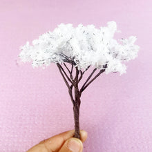 Load image into Gallery viewer, 2 pcs 12cm Miniature Flower Trees Model with Wire Trunk for Train Layout, DIY Sand Table, Dioramas, Dollhouse Gardens, and Micro Landscape