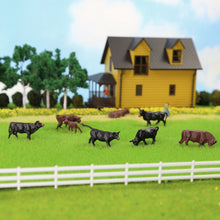 Load image into Gallery viewer, 36pcs Miniature Cow Figures, HO Scale 1:87, Diorama Animals for Model Train Scenery