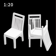 Load image into Gallery viewer, 10pcs 1:20/25/30 Scale Miniature Unpainted White Chairs ABS Model Furniture for Dioramas, Dollhouse Room Layouts, Indoor Model Scenes