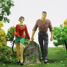Load image into Gallery viewer, Miniature Standing & Seated People Figures 1:25 G Scale Model Passengers for Railway Layouts, Diorama Scenery (12pcs)