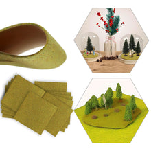 Load image into Gallery viewer, 12 pcs 17cm Miniature Yellow Green Grass Lawn Mat Model Railway Layout Accessories DIY Landscape Dollhouse Terrarium Diorama Craft Supplies