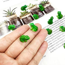 Load image into Gallery viewer, 5/10 pcs Miniature Green Frog Figure Model DIY Scenery Dollhouse Landscape Fairy Garden Accessories Terrarium Diorama Craft Supplies
