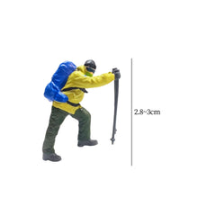 Load image into Gallery viewer, Miniature Mountain Hiking & Ice Climbing Figures 1:64 Scale Model Scenery Supplies