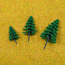 Load image into Gallery viewer, 5pcs Miniature Pine Trees 6/8/10cm for Diorama, Model Railway, Fairy Garden, Terrarium