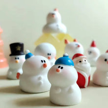 Load image into Gallery viewer, 9pcs Mini Christmas Snowman Figurines Cute Winter Miniatures for Fairy Garden, Dollhouse, Terrarium, Bonsai, DIY Crafts & Holiday Decor