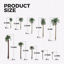 Load image into Gallery viewer, 48 pcs Mixed Miniature Coconut Palm Tree Models Train Railway Accessories Forest Fairy Garden Landscape Terrarium Diorama Craft Supplies