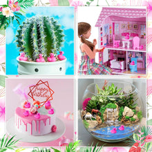 Load image into Gallery viewer, 100 pcs Miniature Flamingo Duck Figure Model DIY Scenery Dollhouse Landscape Fairy Garden Accessories Terrarium Diorama Craft Supplies