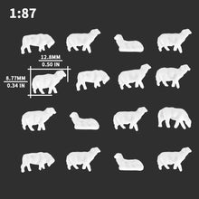 Load image into Gallery viewer, 30 pcs 1:87/150 Miniature White Sheep Animal Unpainted Figures Models DIY Farm Scenery Dollhouse Garden Landscape Layout Diorama Supplies