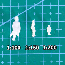Load image into Gallery viewer, 100pcs Unpainted Miniature Seated People 1:87-200 for Model Railway Diorama Supplies