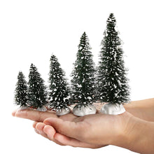 Load image into Gallery viewer, 20 pcs Miniature Snowy Pine Tree Model with Base HO TT N Z Scale Train Railway Scene Accessories Terrarium Christmas Diorama Craft Supplies
