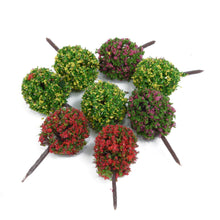 Load image into Gallery viewer, 30 pcs Miniature Ball Shaped Flower Tree 1:100 Models Railway Accessories Forest Fairy Garden Landscape Terrarium Diorama Craft Supplies