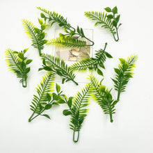 Load image into Gallery viewer, 12pcs Faux Fern Leaf Stems Artificial Greenery for Wreath DIY Floral Crafts Miniature Projects