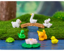 Load image into Gallery viewer, 17pcs Mini Animal Figurines Set, Cute Zoo Miniatures, Fairy Garden Accessories, Terrarium, Dollhouse, Plant Pot, DIY Craft Decoration