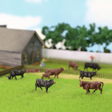 Load image into Gallery viewer, 36 pcs Miniature Shepherd Black Brown Cow Animal 1:87 Figures HO Scale Models Garden Scenery Landscape Layout Accessories Diorama Supplies