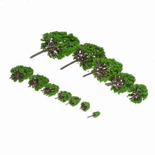 Load image into Gallery viewer, 12pcs Miniature Model Trees 1:50 Scale Diorama Railway Scenery Landscape DIY Terrain Craft Supplies
