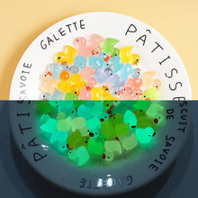 Load image into Gallery viewer, 100 pcs Mixed Miniature Little Duck Model Glow in Dark DIY Dollhouse Landscape Fairy Garden Accessories Terrarium Diorama Craft Supplies