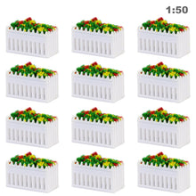 Load image into Gallery viewer, 12pcs Miniature Rectangle Flowerbed Model for Train Layout, N HO OO O Scale Park Garden Border Diorama Landscape Scenery Craft Supplies