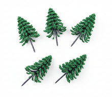 Load image into Gallery viewer, 5pcs Miniature Pine Trees 6/8/10cm for Diorama, Model Railway, Fairy Garden, Terrarium