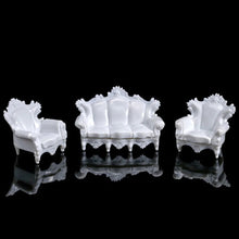 Load image into Gallery viewer, 4 pcs Miniature Sofa Table European-Style Furniture Blank Unpainted Models 1:50/75 Scale DIY Layout Dollhouse Decor Diorama Craft Supplies