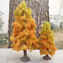 Load image into Gallery viewer, 10cm/ 15cm/ 23cm Miniature Autumn Gold Wire Tree Model for DIY Dioramas, Train Railway Layouts, Dollhouse Gardens & Landscape Projects