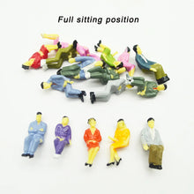Load image into Gallery viewer, 30pcs 1:50 Scale Miniature People Figures Painted Standing Sitting ABS Model for Train Layout Sand Table Architecture Diorama Scenes