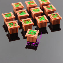 Load image into Gallery viewer, 12pcs Miniature Flowerbed Model Set N HO OO O Scale, Square Garden Border Parterre for Railway Layout Diorama Scene Craft Supplies