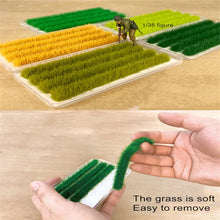 Load image into Gallery viewer, 4 pcs 9mm Miniature Grass Strip Bush Plant Model Sand Table Dollhouse Fairy Garden Landscape Terrarium Diorama Craft Supplies