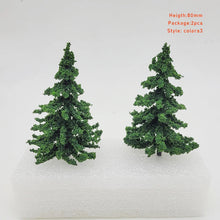 Load image into Gallery viewer, Miniature Pine Trees 80mm Model Railway Diorama Scenery Landscape Supplies (2pcs)