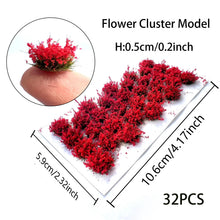 Load image into Gallery viewer, 32pcs Miniature Flower Clusters 5mm HO N Scale for Diorama Scenery, Landscaping Supply