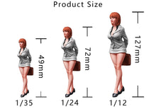 Load image into Gallery viewer, Office Lady Resin Figure – Unpainted Model Kit 1/35 1/24 1/12 Scale – DIY Craft Supply