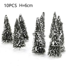 Load image into Gallery viewer, 10 pcs 6/8cm Miniature Snow Cedar Tree Models 1:100 Train Railway Accessories Forest Fairy Garden Landscape Terrarium Diorama Craft Supplies