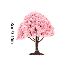 Load image into Gallery viewer, 10 pcs 8cm Miniature Cherry Blossom Tree Models Train Railway Layout Accessories DIY Landscape Dollhouse Terrarium Diorama Craft Supplies