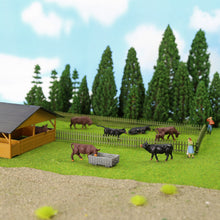 Load image into Gallery viewer, 36pcs Miniature Cow Figures, HO Scale 1:87, Diorama Animals for Model Train Scenery