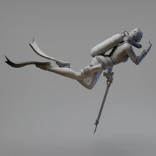 Load image into Gallery viewer, Deep Diving Girl with Spear Gun Unpainted Resin Figure 1/35 1/24 Scale Unassembled Model