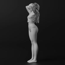 Load image into Gallery viewer, Female Resin Figure – Unpainted Model Kit with Tied Hair 1/35, 1/24, 1/12 Scale – DIY Craft Supply