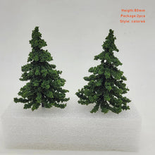 Load image into Gallery viewer, Miniature Pine Trees 80mm Model Railway Diorama Scenery Landscape Supplies (2pcs)