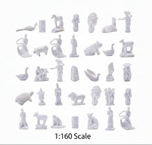 Load image into Gallery viewer, Unpainted Miniature Model Figures 1:160 N Scale for Model Making Diorama Craft Supplies (35pcs)