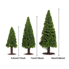 Load image into Gallery viewer, 15 pcs Mixed Miniature Pine Tree Model Train Railway Scene Accessories Forest Landscape Terrarium Christmas Diorama Craft Supplies