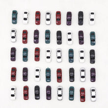 Load image into Gallery viewer, 30/50/100pcs 1:300 Miniature Cars Set Painted ABS Vehicles for Model Railway, Architecture Layouts, Dioramas, Street Scenes, Craft Supplies