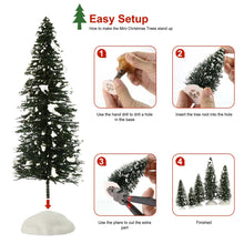 Load image into Gallery viewer, 20 pcs Miniature Snowy Pine Tree Model with Base HO TT N Z Scale Train Railway Scene Accessories Terrarium Christmas Diorama Craft Supplies