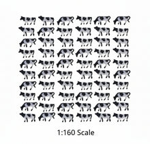 Load image into Gallery viewer, 60pcs Miniature Dairy Cows, N Scale 1:160 Farm Animals, Model Railway Diorama Supplies
